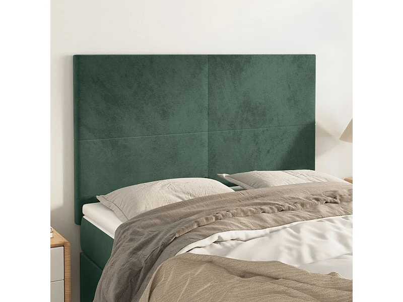 Tête de lit Vert foncé 144 x 5 x 118/128 cm Velours
