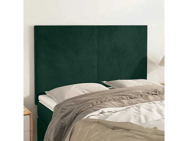 Kopfteil Dunkelgrün 144x5x118/128 cm Samt