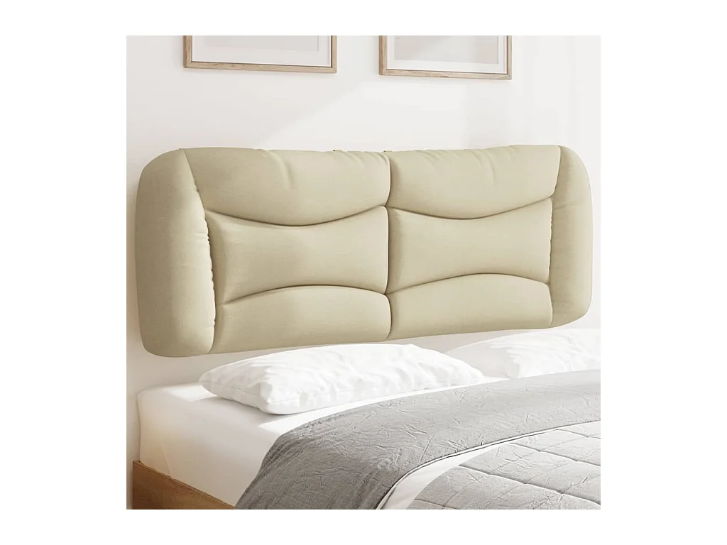 Coussin de tête de lit crème 140 cm tissu