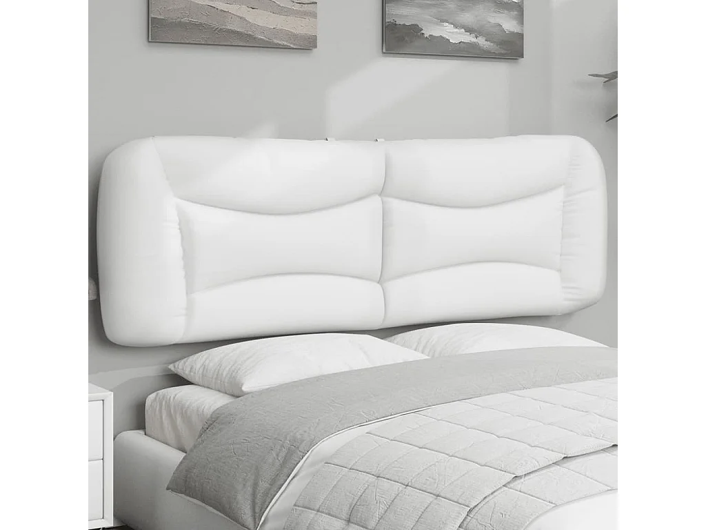 Hoofdbordkussen "Hvar" 160 cm kunstleer wit