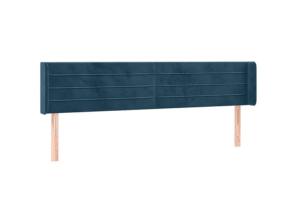 Hoofdbord met randen 163x16x78/88 cm fluweel donkerblauw