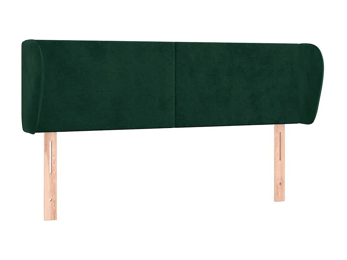 Tête de lit avec oreilles Vert foncé 147x23x78/88 cm Velours