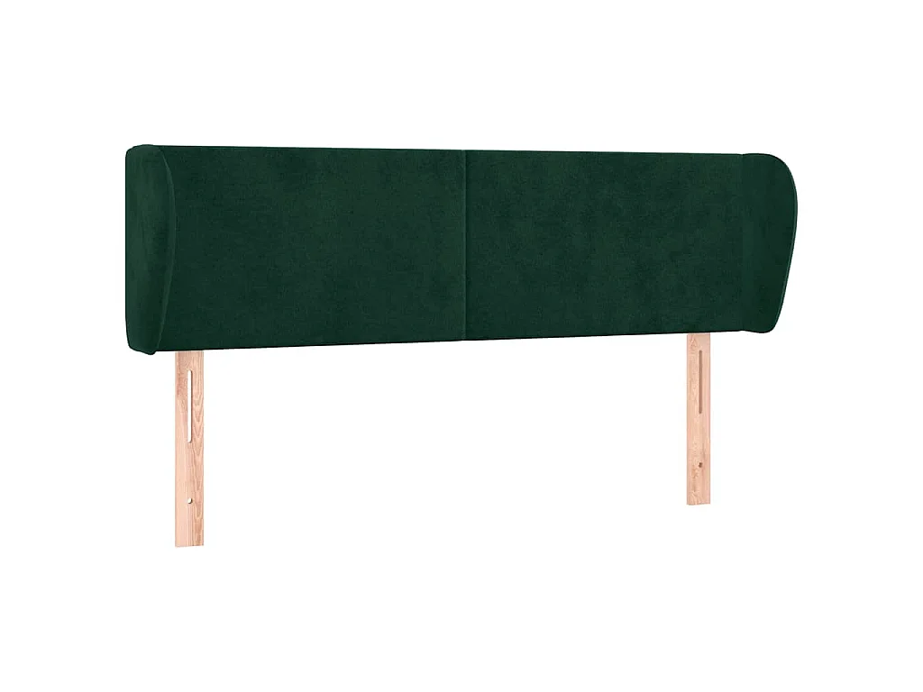 Tête de lit avec oreilles Vert foncé 147x23x78/88 cm Velours