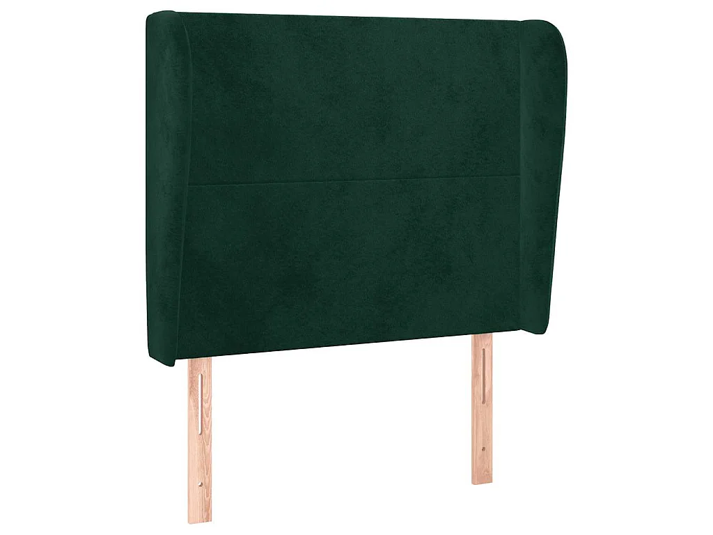 Tête de lit avec oreilles Vert foncé 83x23x118/128 cm Velours
