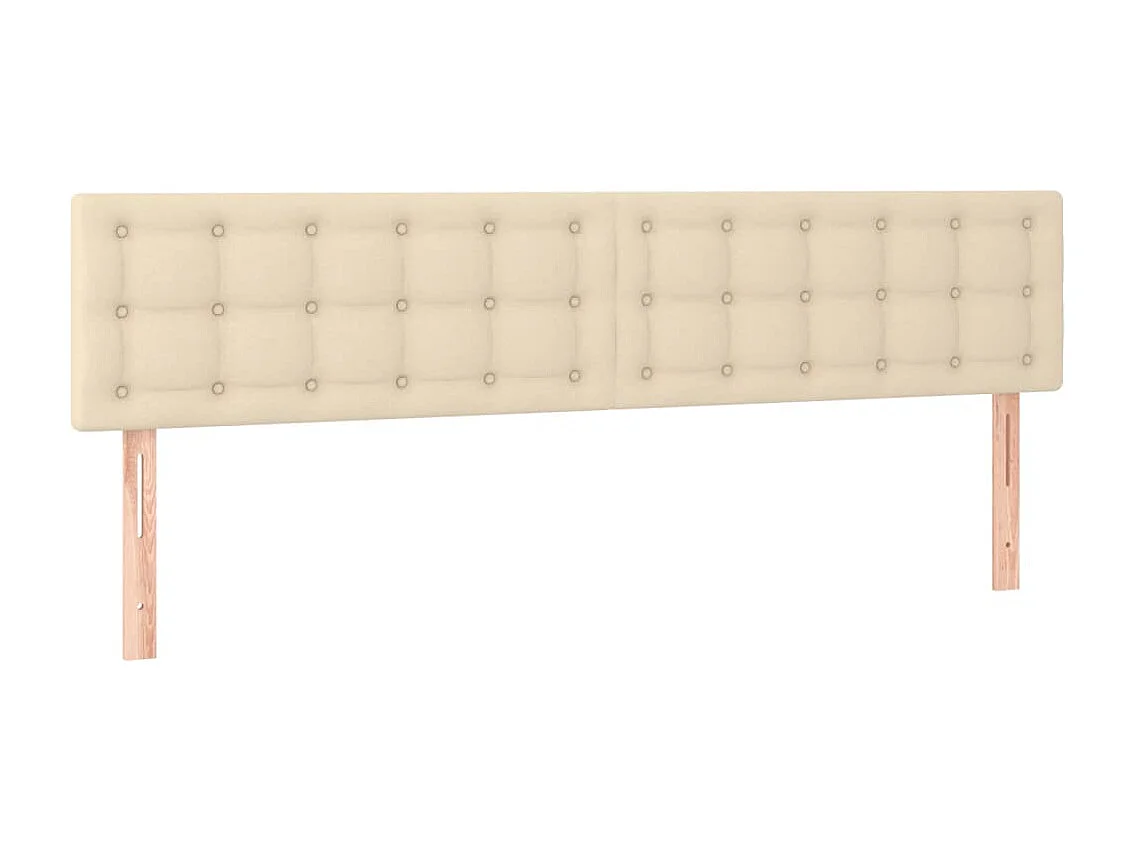 Hoofdbord LED 160x5x78/88 cm stof crèmekleurig