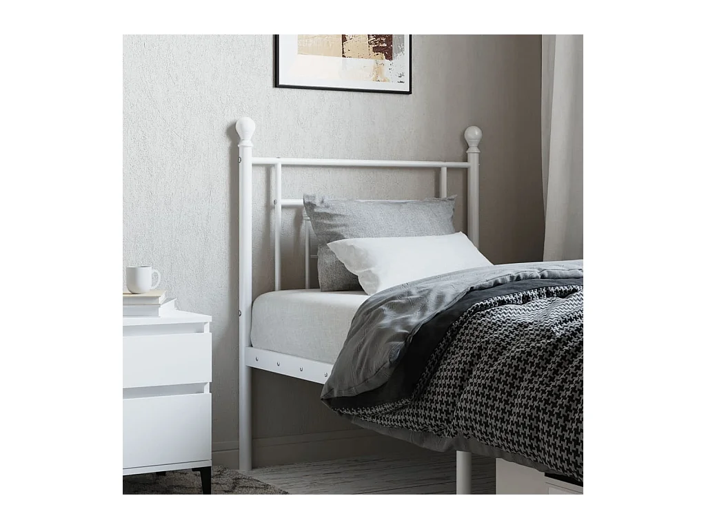 Tête de lit métal blanc 75 cm