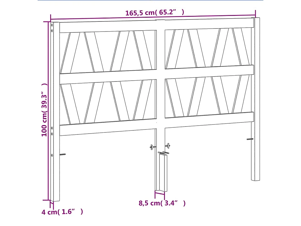 Hoofdbord 160 cm massief grenenhout wasbruin