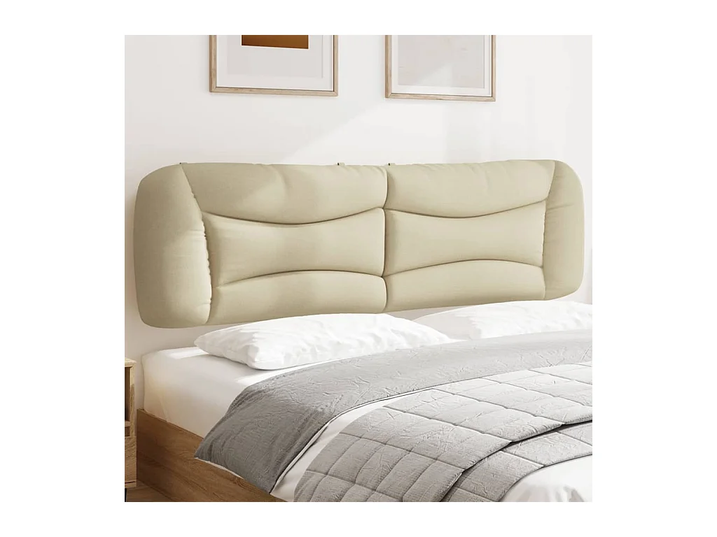 Coussin de tête de lit crème 180 cm tissu