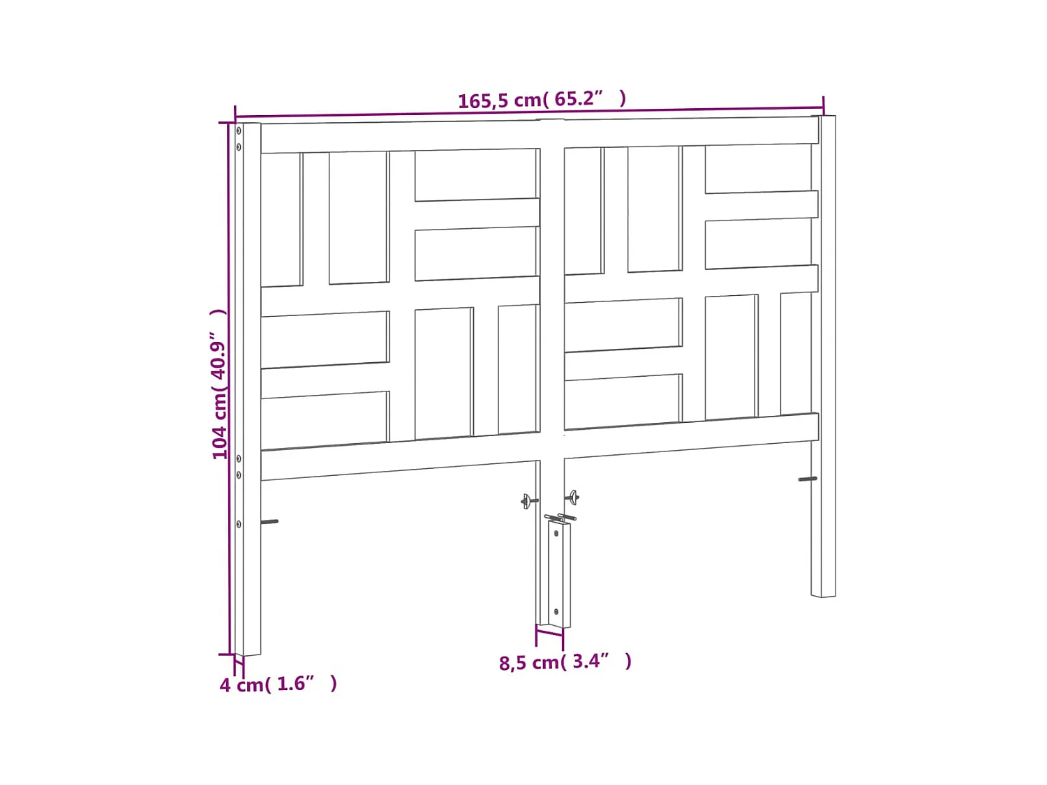Tête de lit cire marron 160 cm bois massif de pin