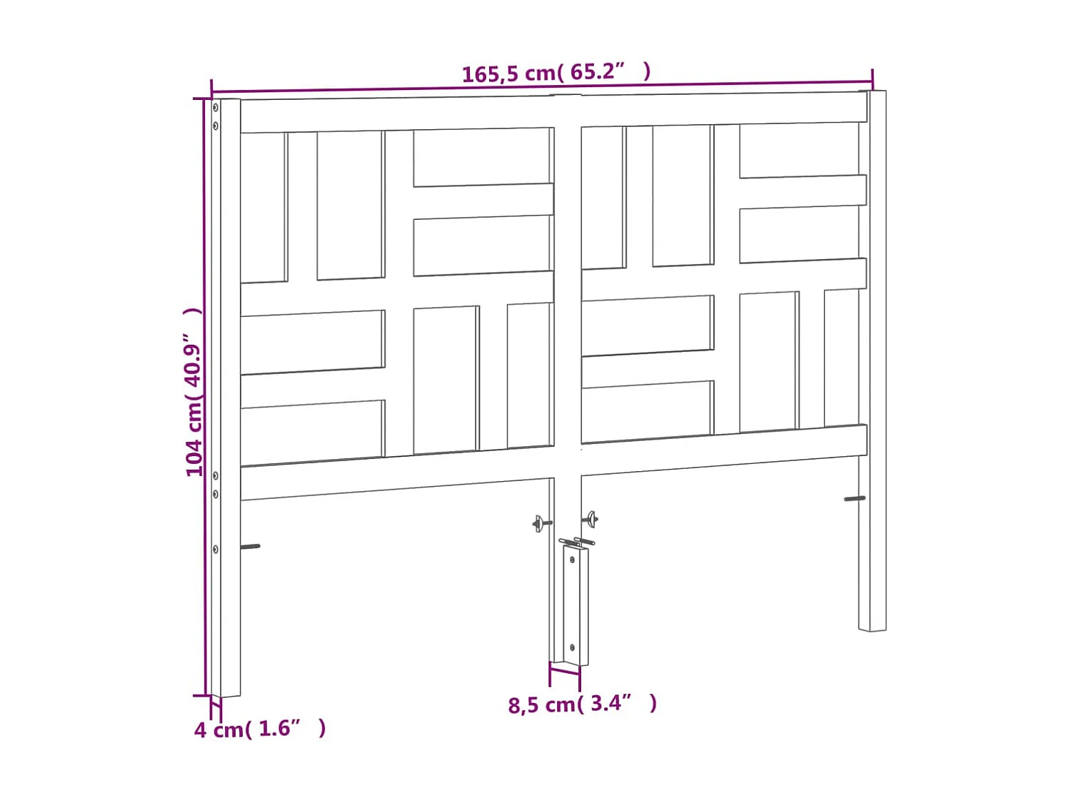 Tête de lit cire marron 160 cm bois massif de pin