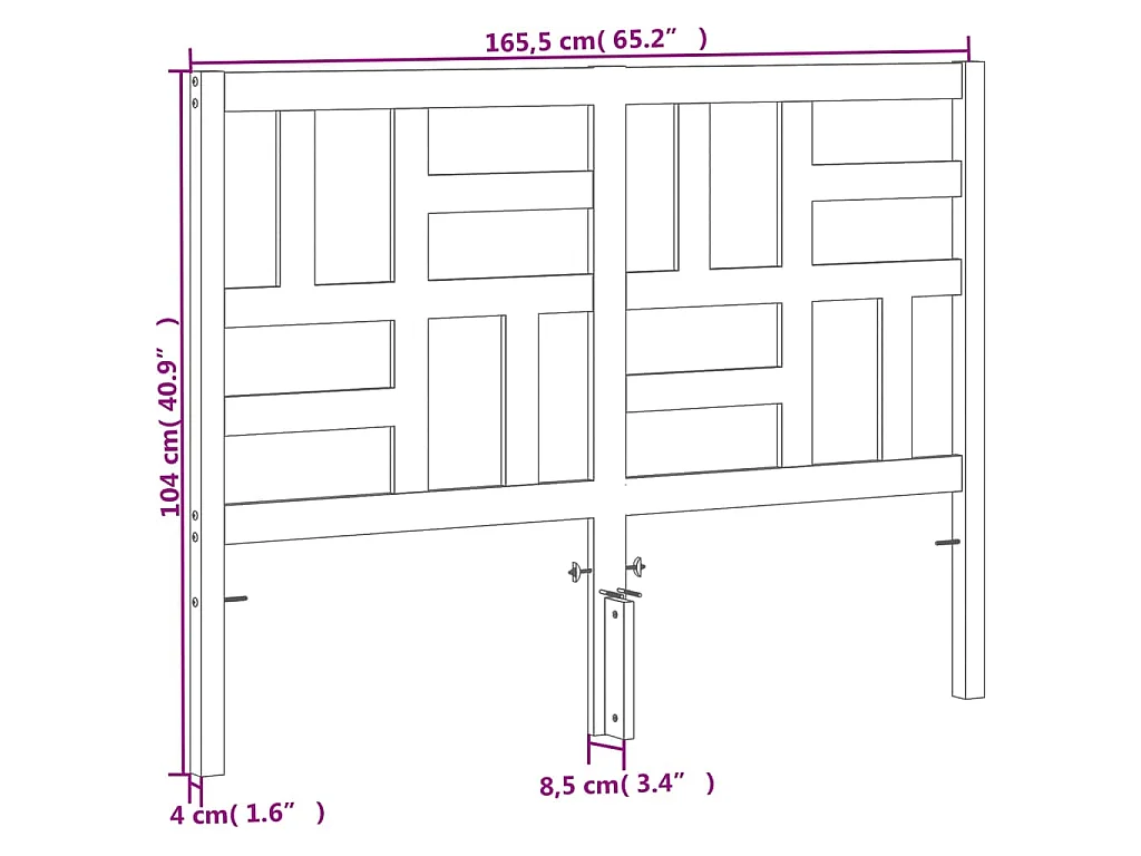 Kopfteil Wachsbraun 160 cm Massivholz Kiefer