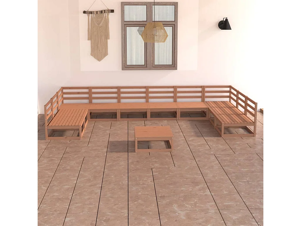 11-delige Loungeset massief grenenhout