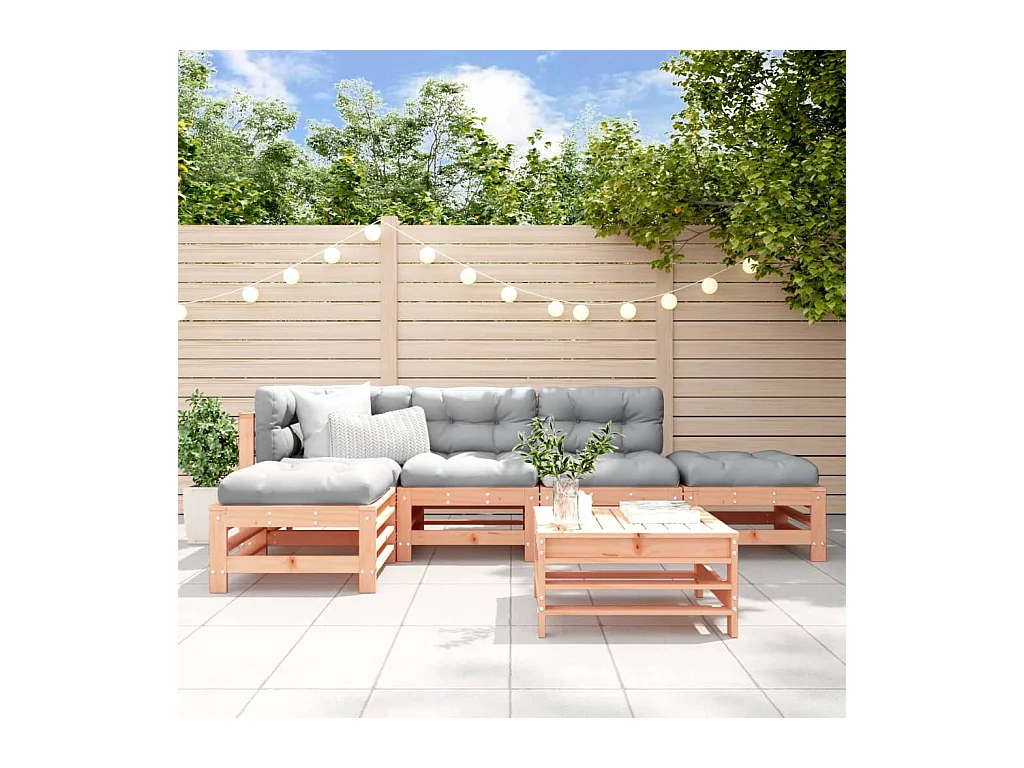 Salon de jardin 6 pcs bois massif douglas
