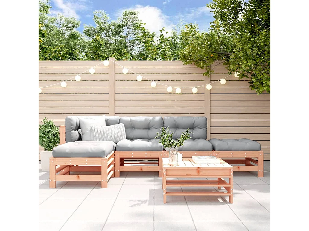 Salon de jardin 6 pcs bois massif douglas