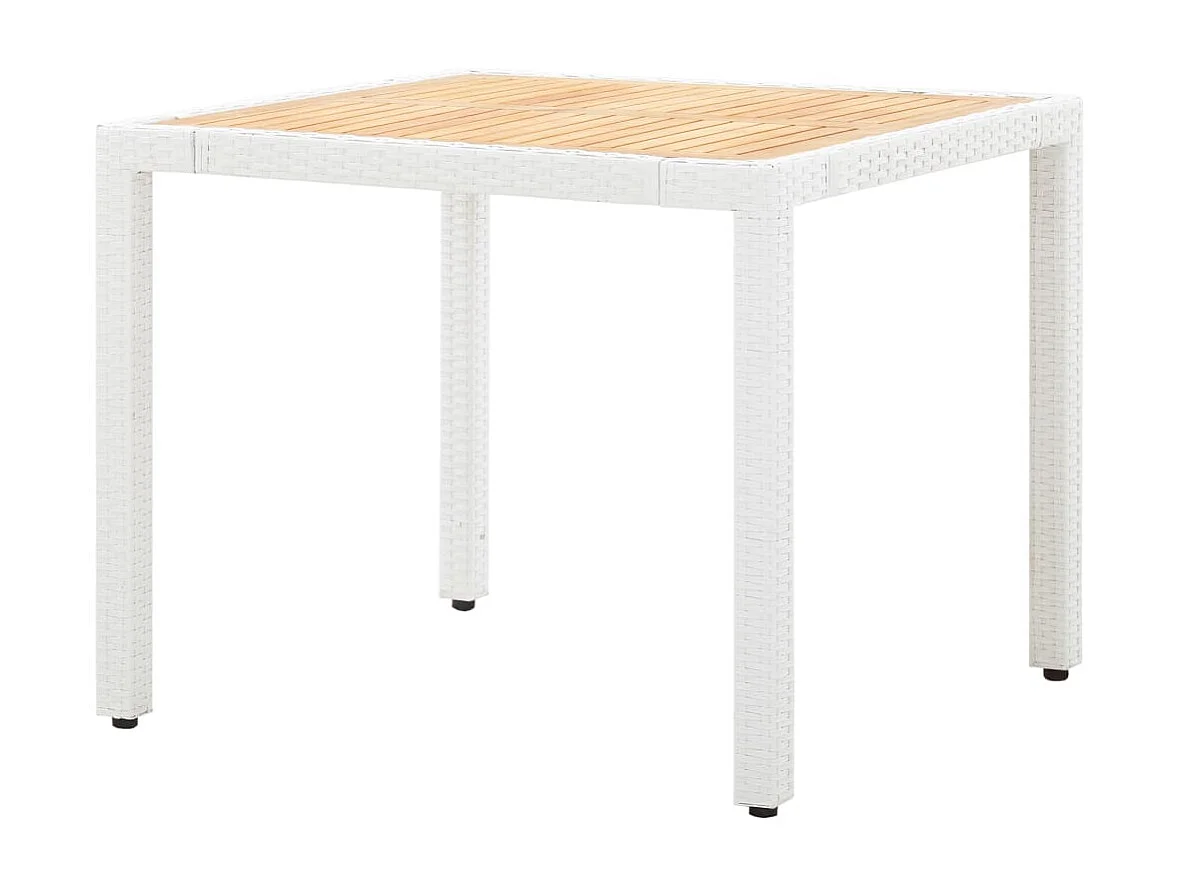 Salon de jardin 5 pcs résine tressée blanc