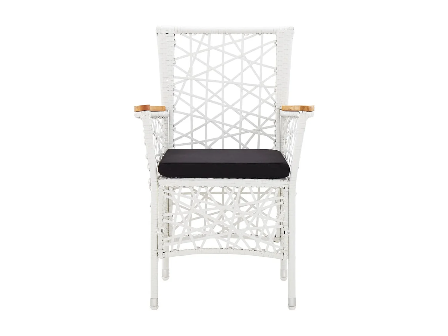 Salon de jardin 5 pcs résine tressée blanc