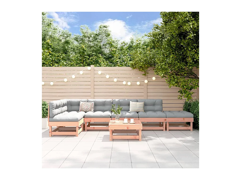 Salon de jardin 7 pcs bois massif douglas