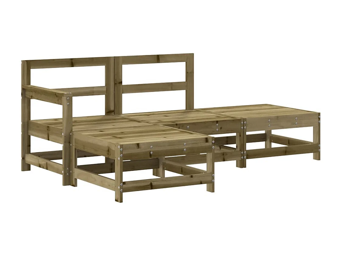 Salon de jardin 4 pcs bois de pin imprégné