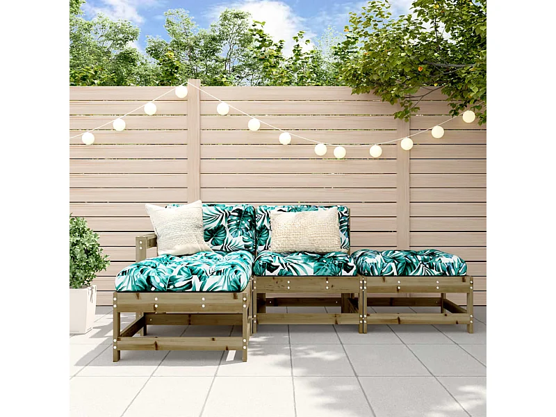 Salon de jardin 4 pcs bois de pin imprégné