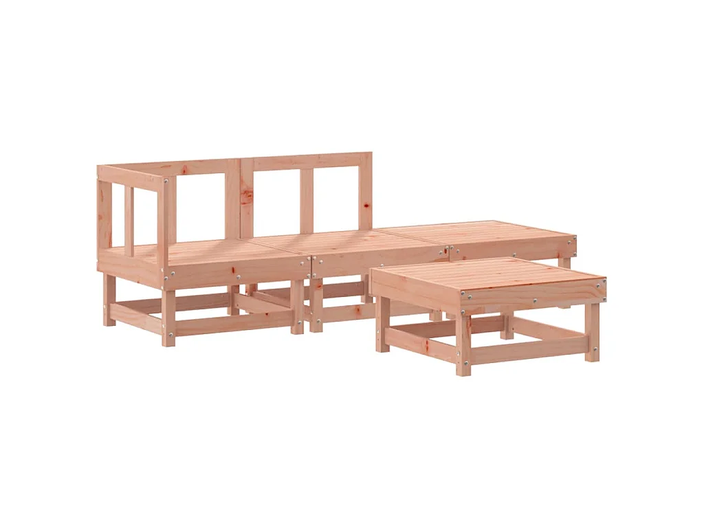 4-tlg. Garten-Lounge-Set Massivholz Douglasie