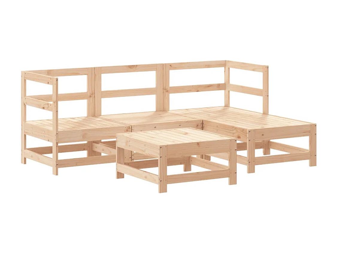 5-delige Loungeset massief grenenhout