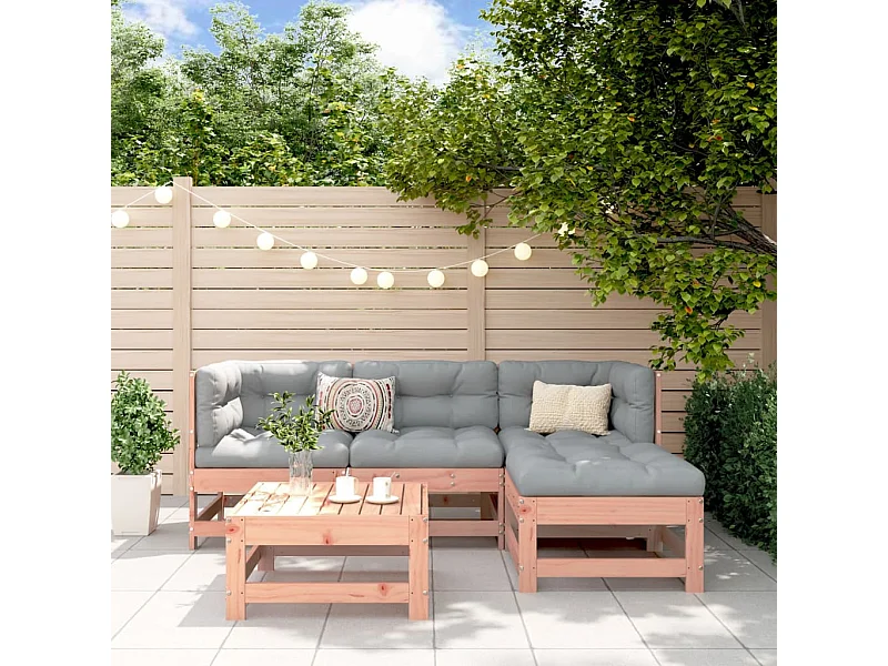 5-tlg. Garten-Lounge-Set Massivholz Douglasie