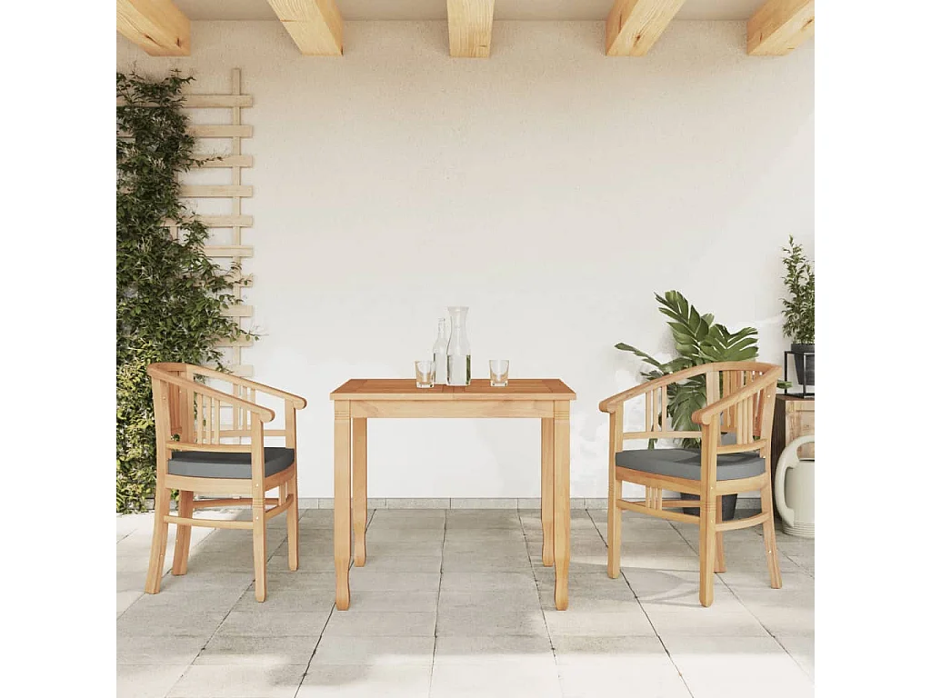 3-delige Tuinset massief teakhout