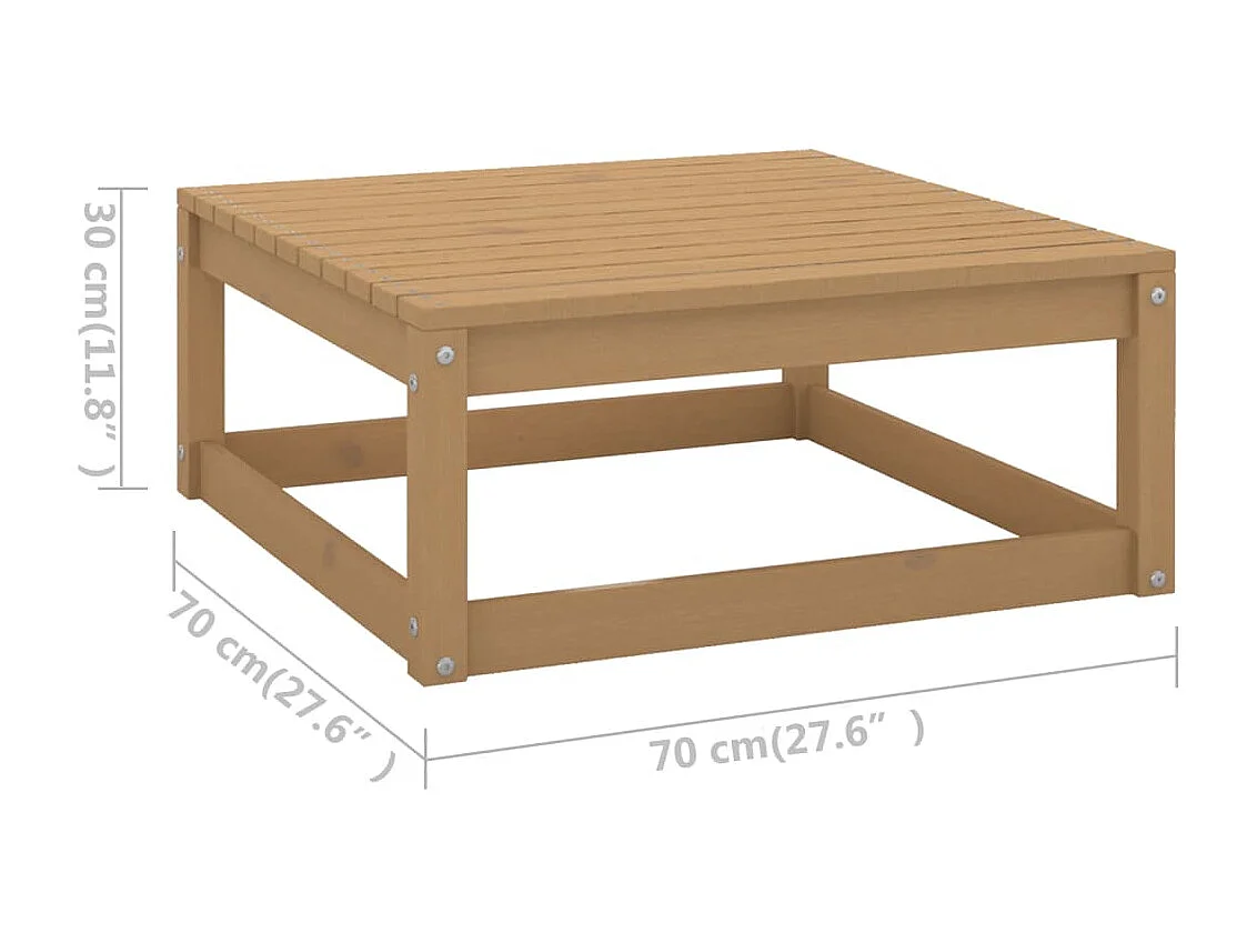 Juego de muebles de jardín 11 piezas madera maciza de pino