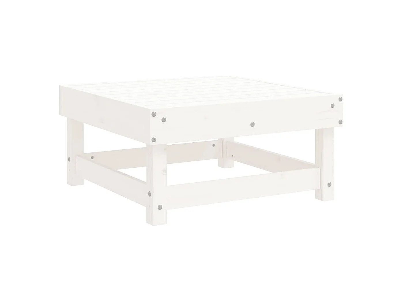 10-tlg. Garten-Lounge-Set Weiß Massivholz Kiefer