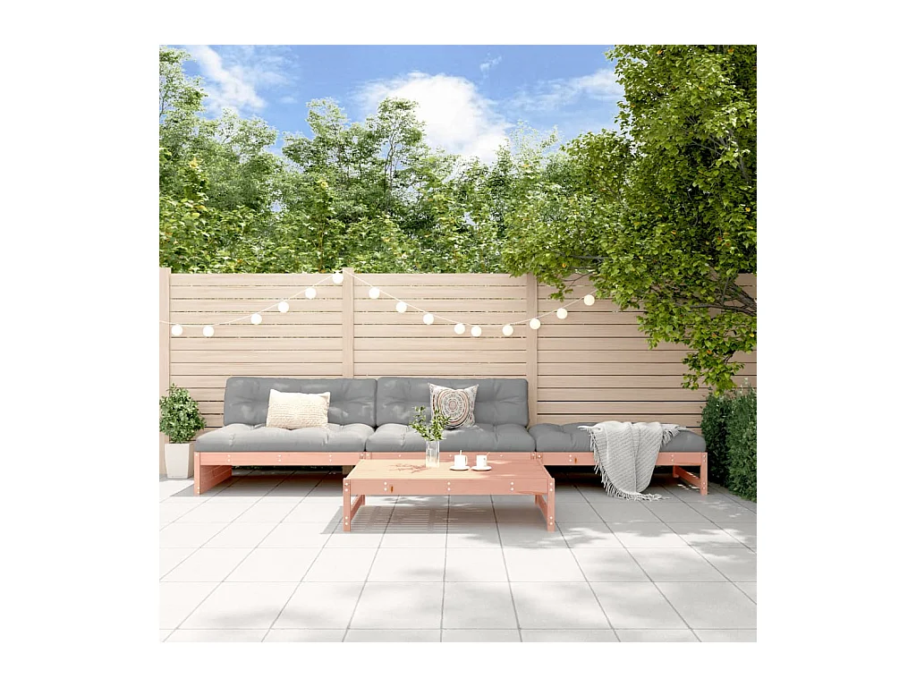 4-tlg. Garten-Lounge-Set Massivholz Douglasie