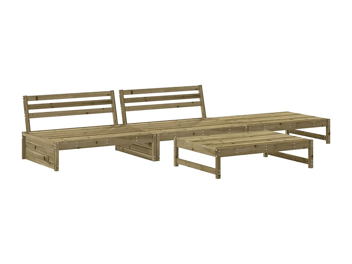 4-delige Loungeset geïmpregneerd grenenhout