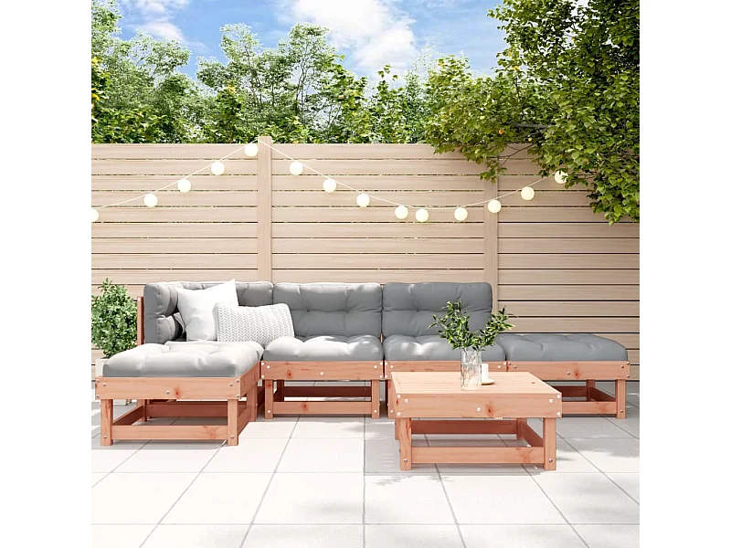 Salon de jardin 6 pcs bois massif douglas
