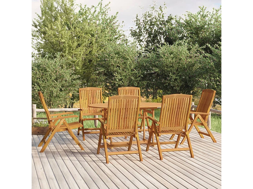 Ensemble à manger de jardin 7 pcs Bois de teck solide