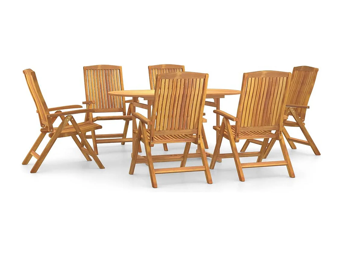 Ensemble à manger de jardin 7 pcs Bois de teck solide