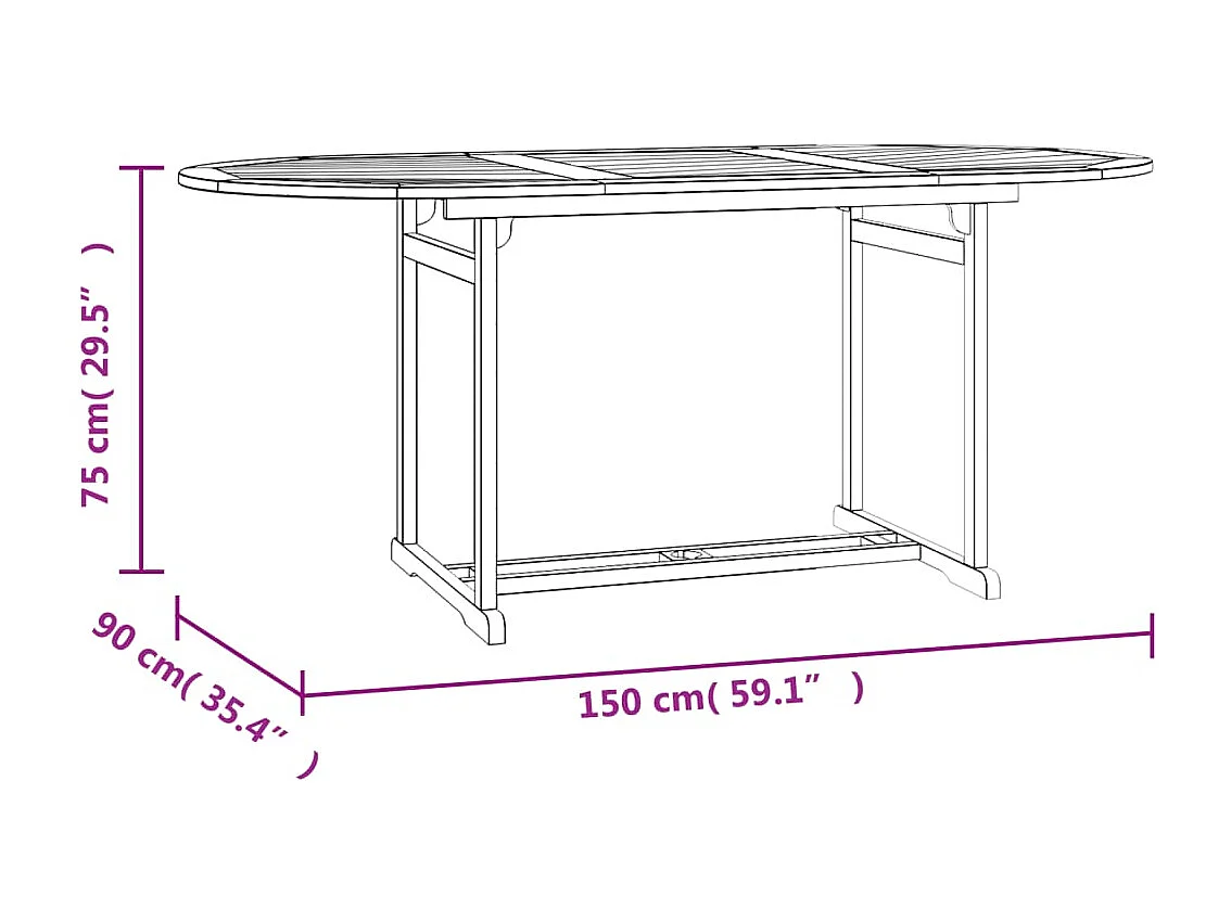Ensemble à manger de jardin 7 pcs Bois de teck solide