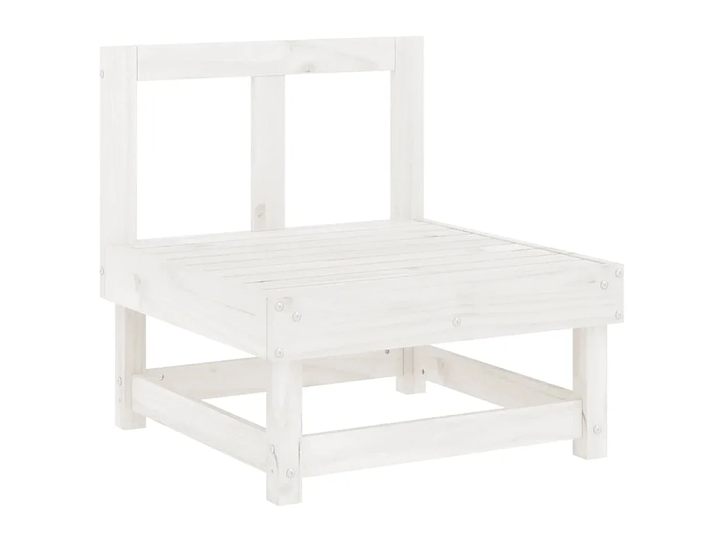 Set Salotto da Giardino 7 pz Bianco in Legno Massello di Pino