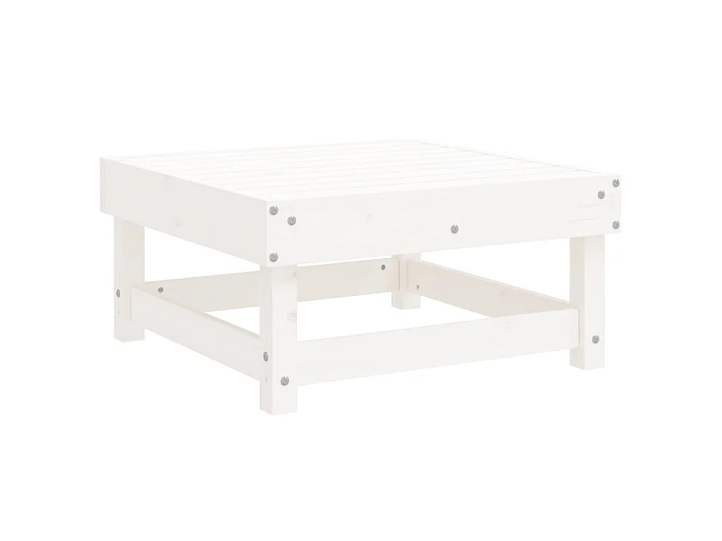 Set Salotto da Giardino 7 pz Bianco in Legno Massello di Pino