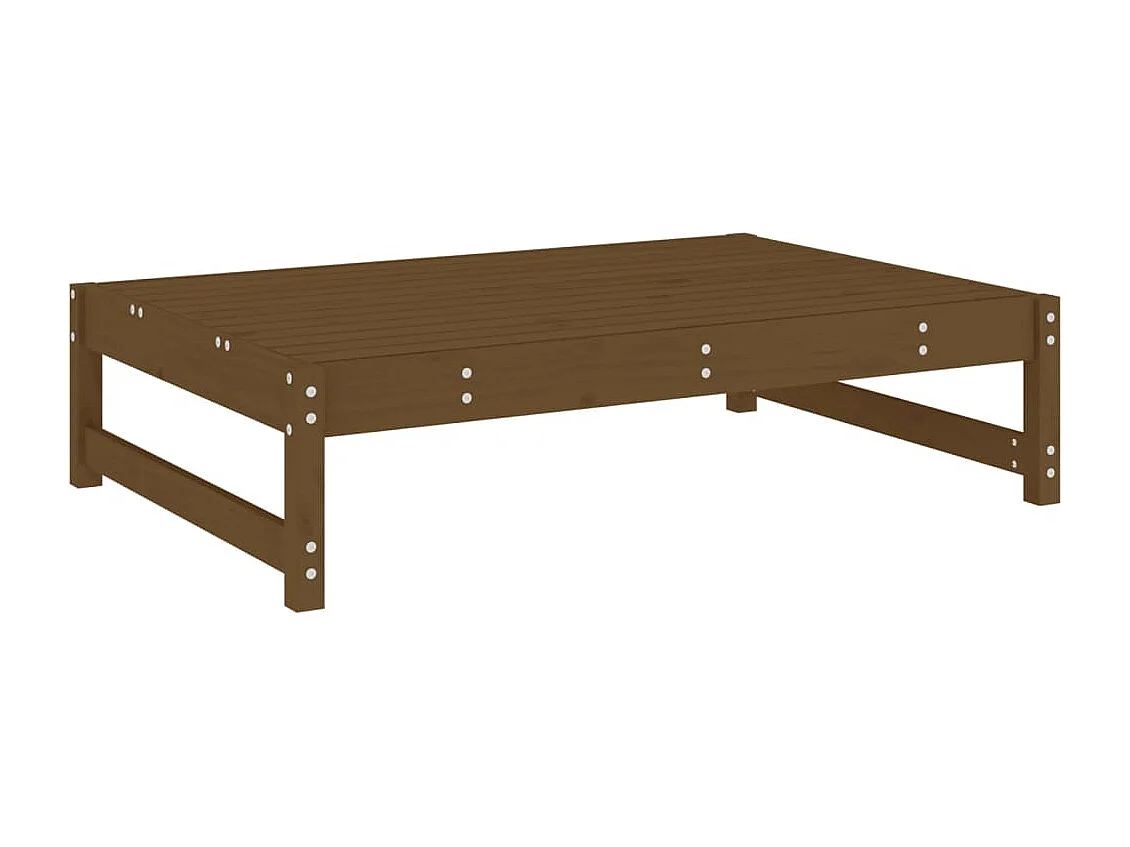 Salon de jardin 4 pcs marron miel bois de pin massif