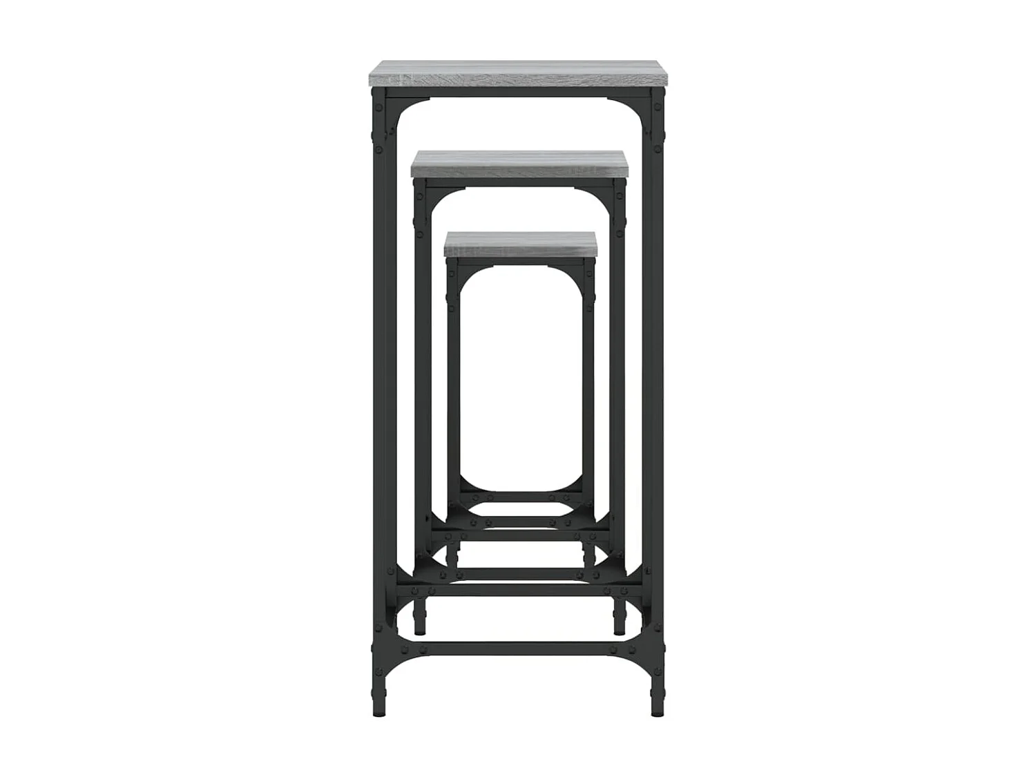 Tables d’appoint gigognes 3 pcs sonoma gris bois d'ingénierie