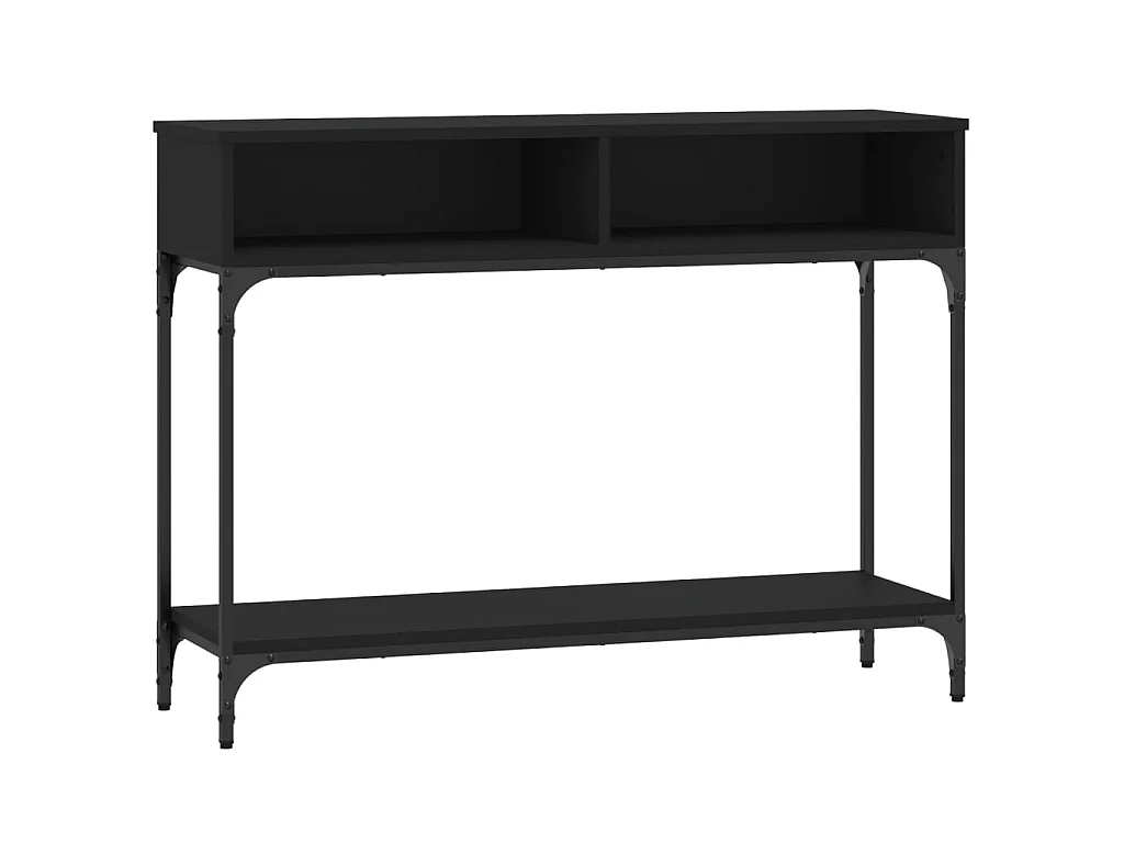Mesa consola madera de ingeniería negra 100x30,5x75 cm