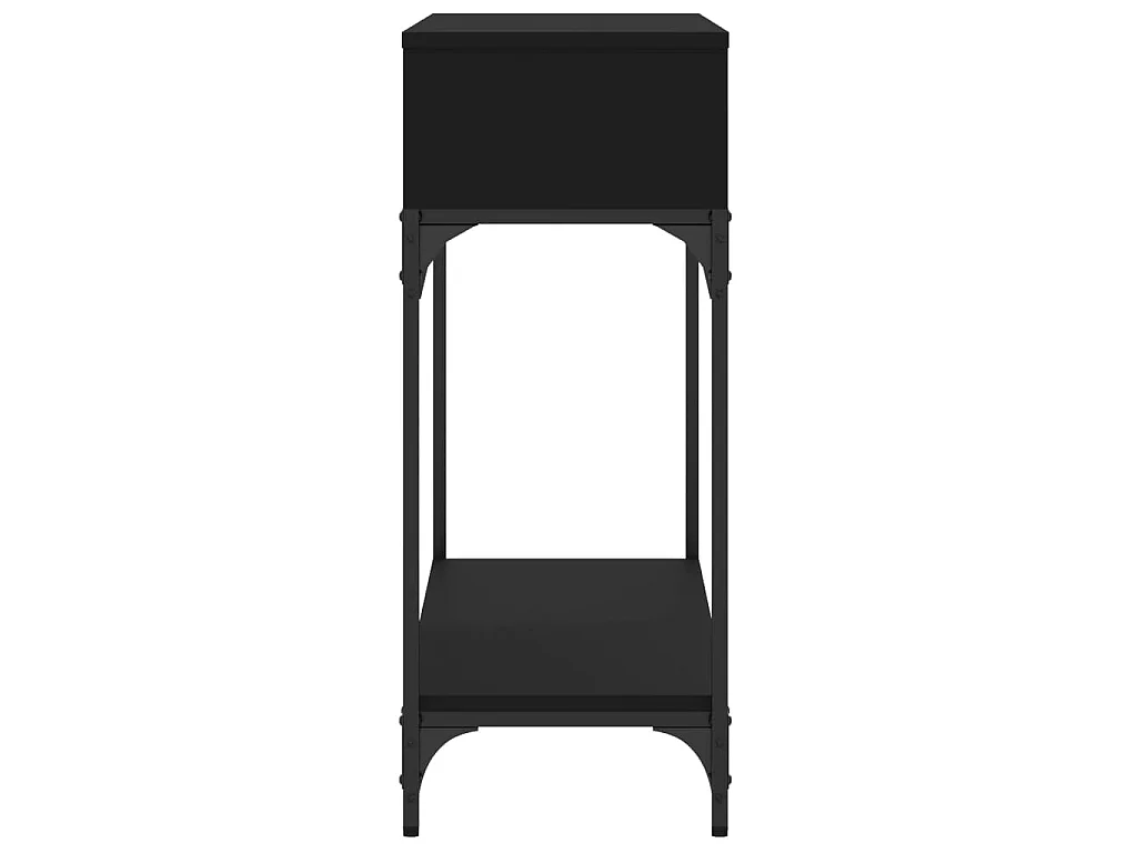 Mesa consola madera de ingeniería negra 100x30,5x75 cm