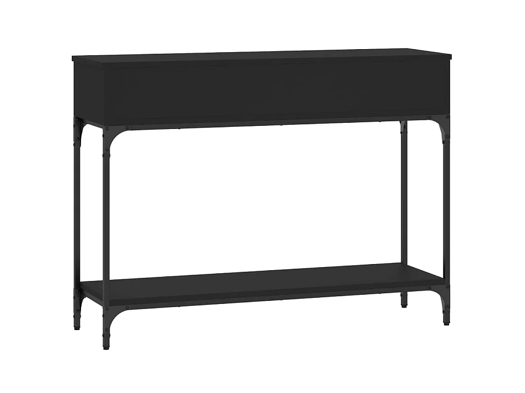 Mesa consola madera de ingeniería negra 100x30,5x75 cm