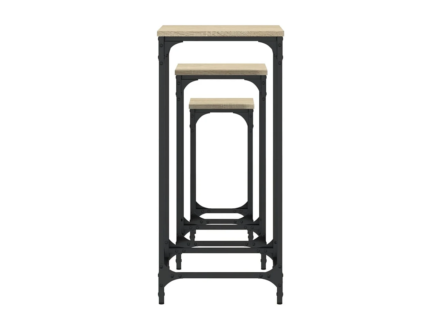 Tables d’appoint gigognes 3 pcs chêne sonoma bois d'ingénierie