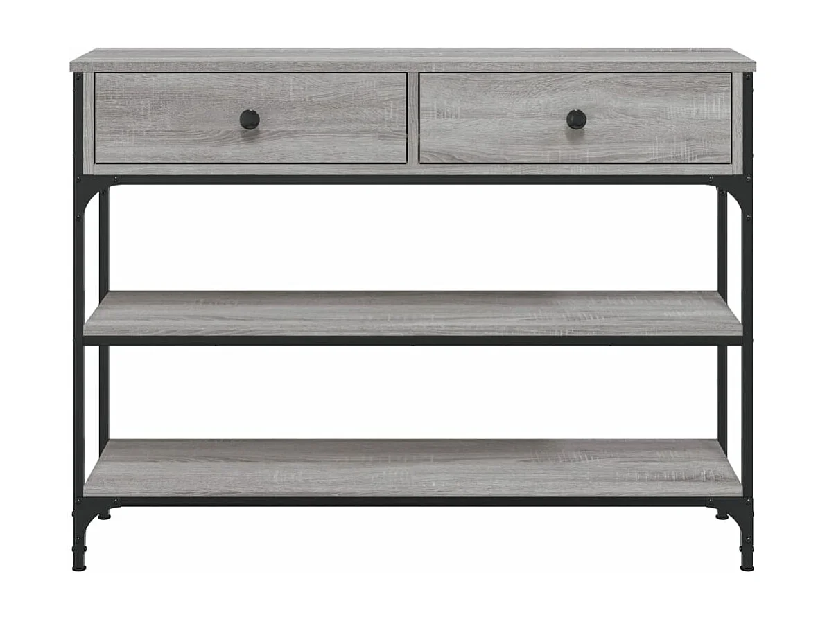 Mesa consola 100x25x75 cm derivados de madeira cinzento sonoma