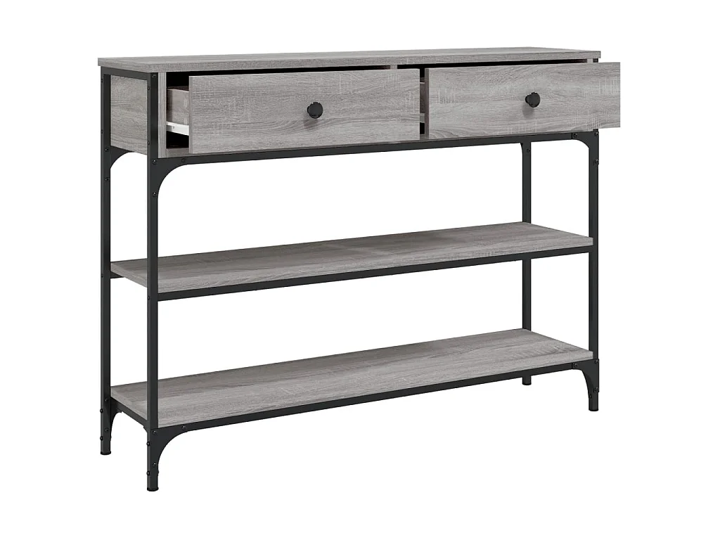 Mesa consola 100x25x75 cm derivados de madeira cinzento sonoma