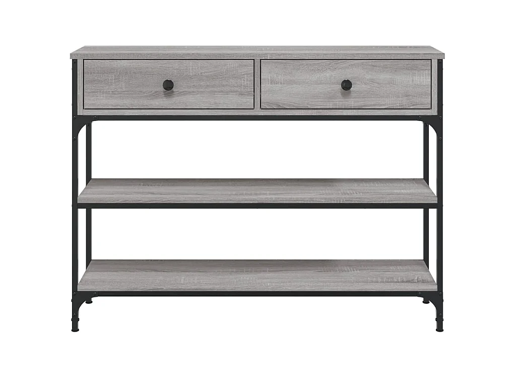 Mesa consola 100x25x75 cm derivados de madeira cinzento sonoma