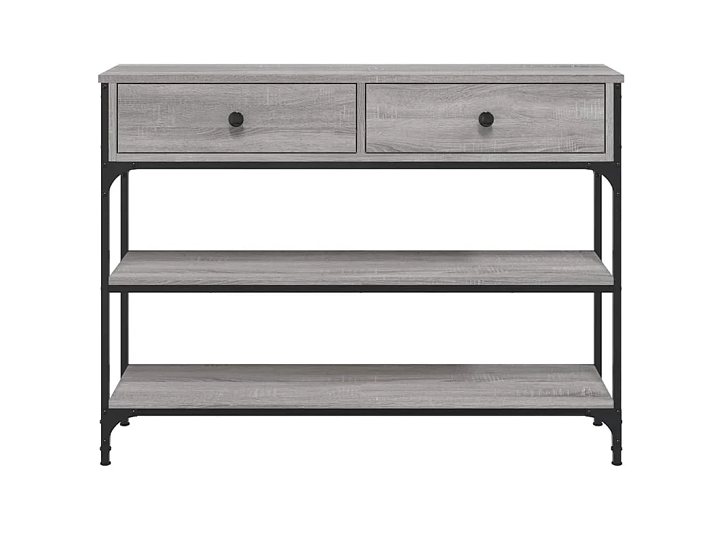 Table console sonoma gris 100x25x75 cm bois d'ingénierie