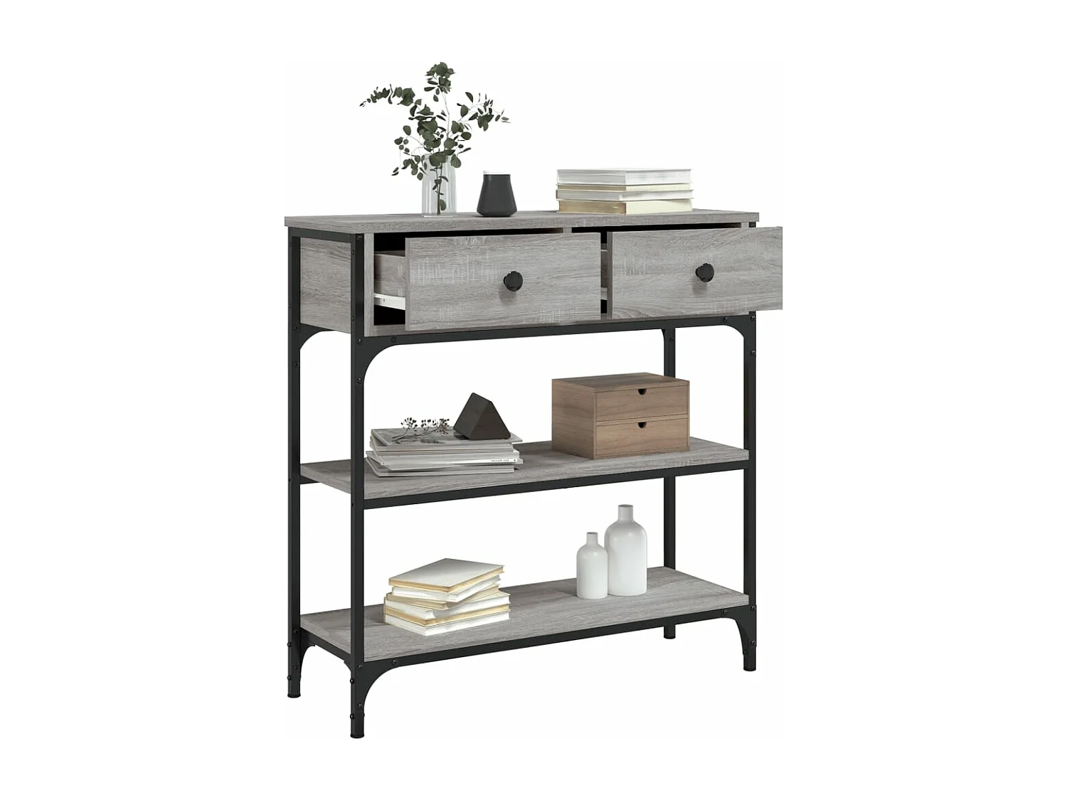 Wandtafel 72,5x25x75 cm bewerkt hout grijs sonoma eikenkleurig