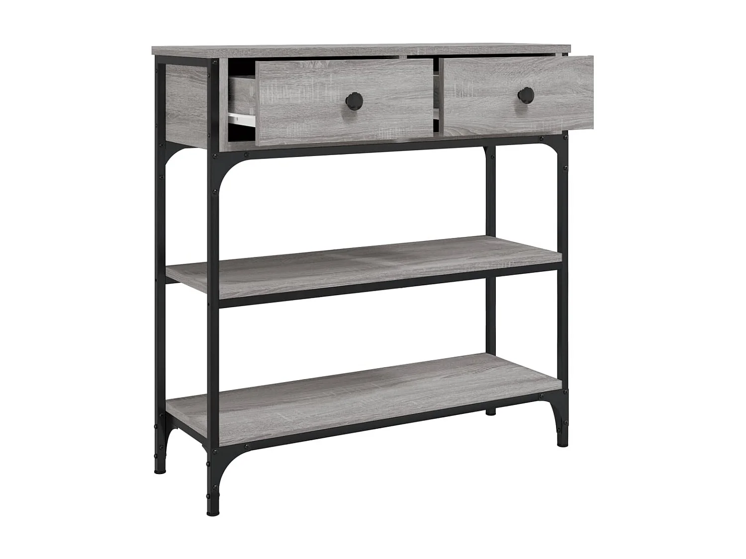 Table console sonoma gris 72,5x25x75 cm bois d'ingénierie