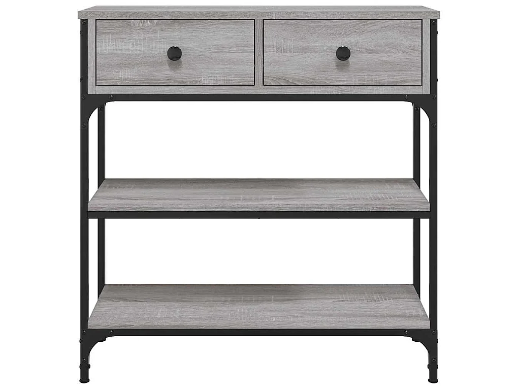 Table console sonoma gris 72,5x25x75 cm bois d'ingénierie
